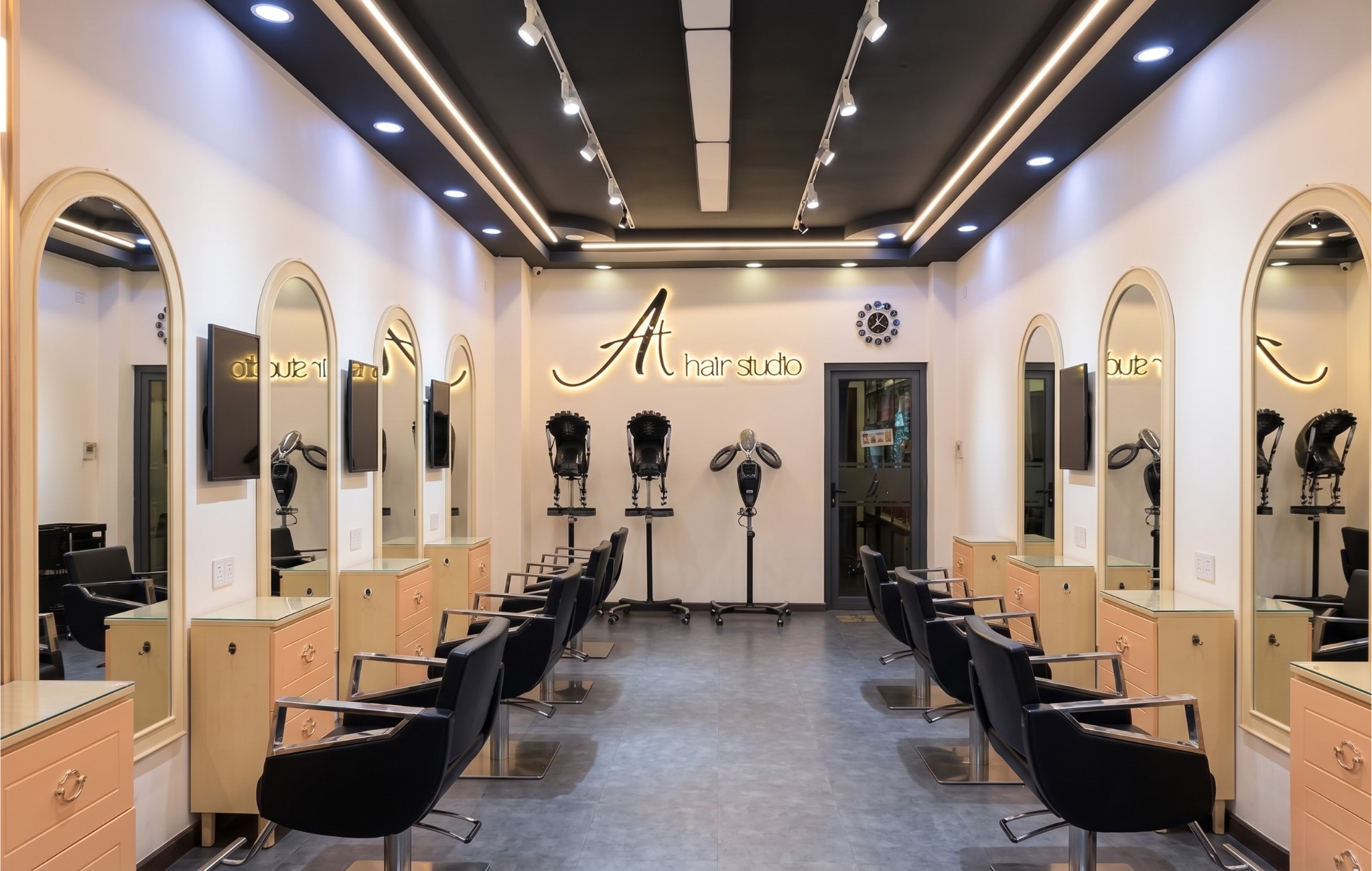 Anh Tu Hair Studio interior - modern minimalist hair salon in Binh Thanh, Ho Chi Minh City